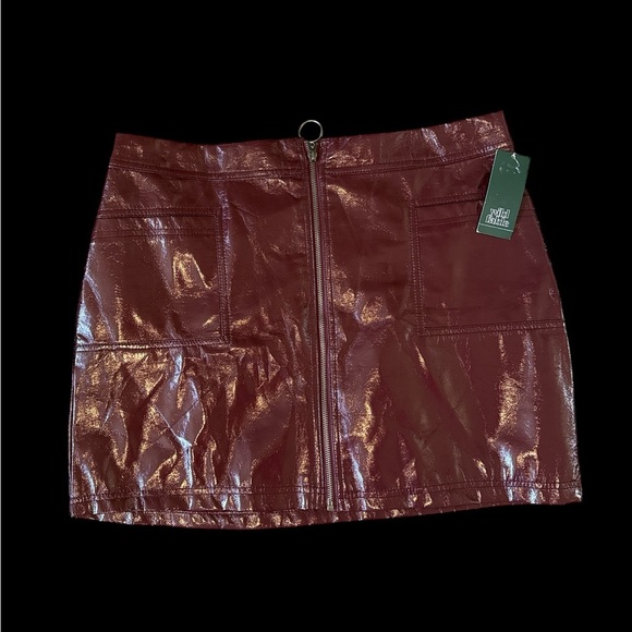Wild Fable Shiny Burgundy Mini Skirt - Picture 4 of 5